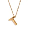 Party Balloon Alphabet Pendant Necklace-Gold-T