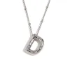 Party Balloon Alphabet Pendant Necklace-Steel-D