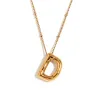 Party Balloon Alphabet Pendant Necklace-Gold-D