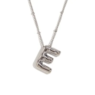 Fashion Simple Stainless Steel Letter Alphabet Pendant Necklace