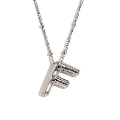 Fashion Simple Stainless Steel Letter Alphabet Pendant Necklace