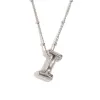 Party Balloon Alphabet Pendant Necklace-Steel-I
