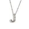 Party Balloon Alphabet Pendant Necklace-Steel-J