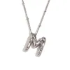 Party Balloon Alphabet Pendant Necklace-Steel-M