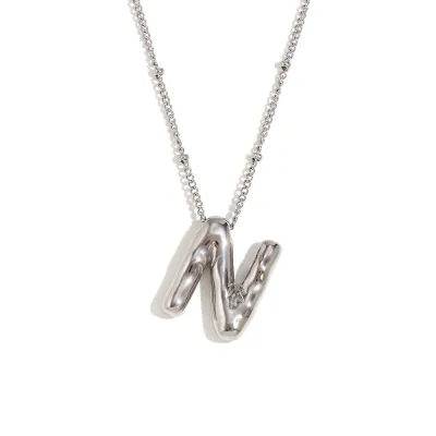 Fashion Simple Stainless Steel Letter Alphabet Pendant Necklace