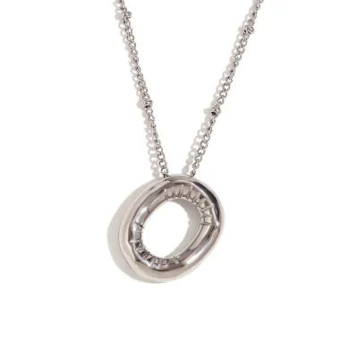 Fashion Simple Stainless Steel Letter Alphabet Pendant Necklace