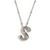 Party Balloon Alphabet Pendant Necklace-Steel-S