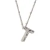 Party Balloon Alphabet Pendant Necklace-Steel-T