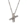 Party Balloon Alphabet Pendant Necklace-Steel-X
