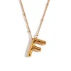 Party Balloon Alphabet Pendant Necklace-Gold-F
