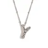 Party Balloon Alphabet Pendant Necklace-Steel-Y