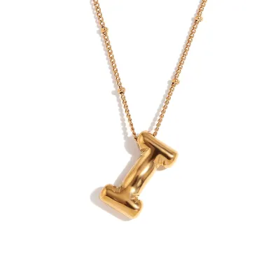 Fashion Simple Stainless Steel Letter Alphabet Pendant Necklace