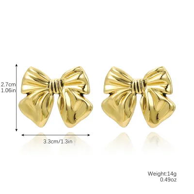 Fashion Metal Bow Earrings Geometric Instagram Wind