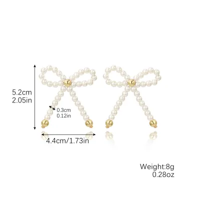 Fashion Metal Bow Earrings Geometric Instagram Wind