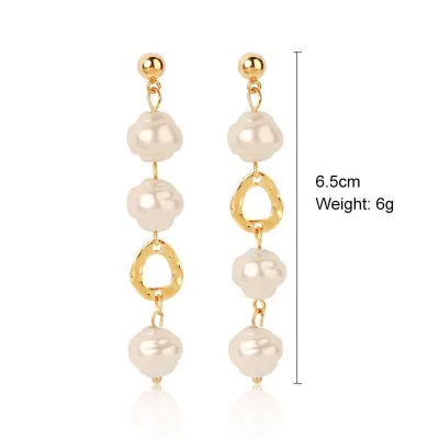 Baroque Pearl Asymmetric Earrings Design Simple Instagram Wind