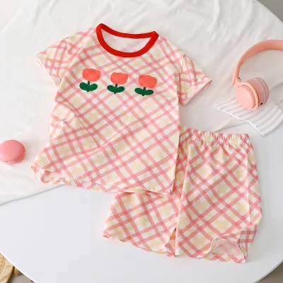 Kids Toddler Boys Girls Summer Casual Cute Cartoon Dinosaur Floral Print Short Sleeve T-Shirt Shorts Set