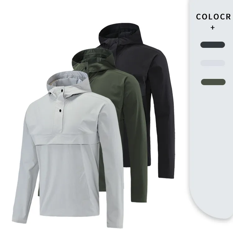 Men Plus Size Solid Color Long Sleeve Hooded Casual Sports Jacket
