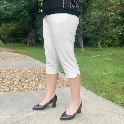 Summer Women Casual Plus Size Solid Color Loose Pencil Pants