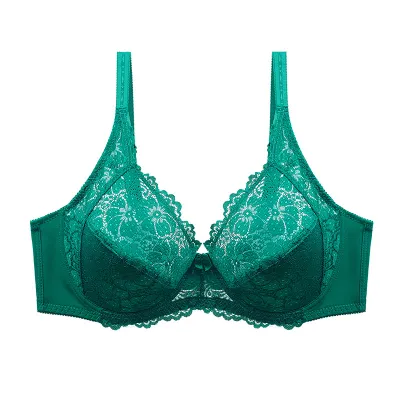 Women Plus Size Lace Bra Sexy Ultra-Thin Nylon