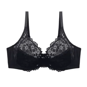 Women Plus Size Lace Bra Sexy Ultra-Thin Nylon