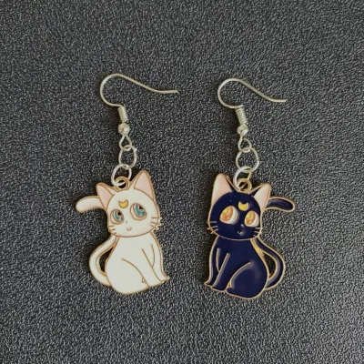 Cartoon Cute Cat Stud Earrings Alloy Sweet Animal Jewelry