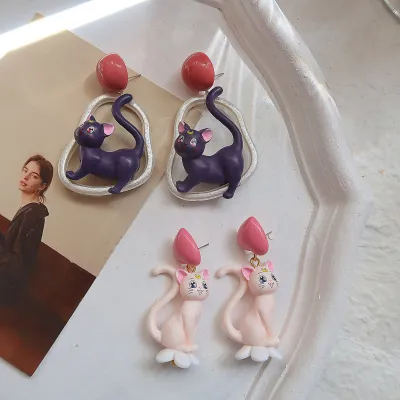 Personality Funny Cartoon Cat Exaggerated Earrings