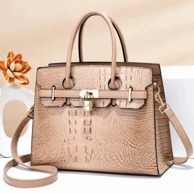 Women Vintage Crocodile Print Large Capacity Handbags