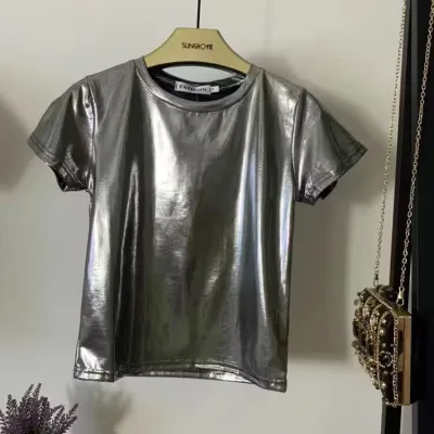Women's Viscose Commuter Wind Loose Fit Round Neck Short Sleeve T-Shirt