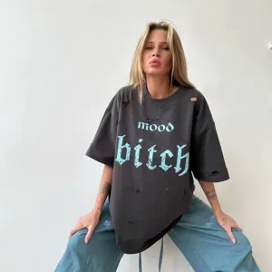 Street Women Casual Alphabet Print Loose Tee
