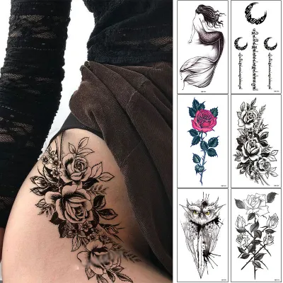 Women Simple Creative Symbol Floral Pattern Tattoo Sticker