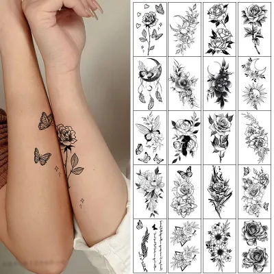 Women Simple Geometric Animal Butterfly Tattoo Sticker