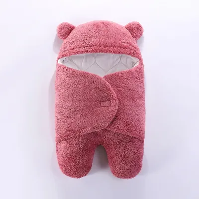 Fall Winter Newborn Cute Cartoon Animals Fleece Wrap Swaddle Sleeping Bag