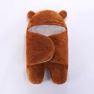 Fall Winter Newborn Cute Cartoon Animals Fleece Wrap Swaddle Sleeping Bag