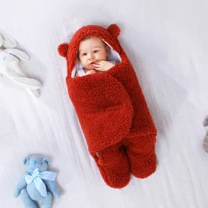 Fall Winter Newborn Cute Cartoon Animals Fleece Wrap Swaddle Sleeping Bag
