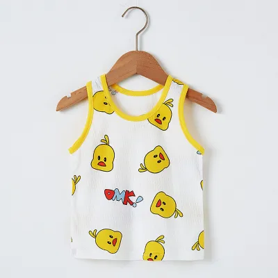 Kids Toddler Boys Girls Cartoon Print Tank Top Sleeveless Crewneck Soft Cotton
