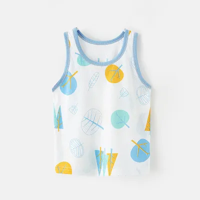 Kids Toddler Boys Girls Cartoon Print Tank Top Sleeveless Crewneck Soft Cotton