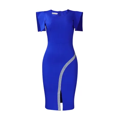 Women's Elegant Solid Color Feifei Sleeve Midi Dress
