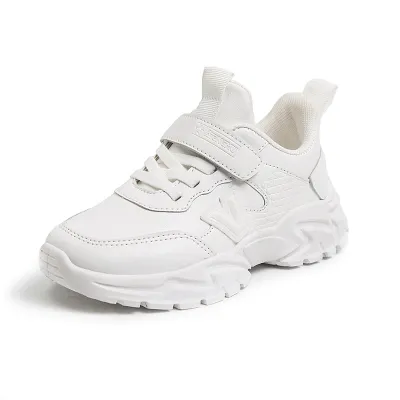 Children's Leisure Solid Color PU Casual Sneakers for Boys