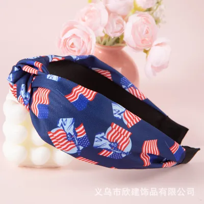 Women Fashion American Independence Day Flag Printed Headband