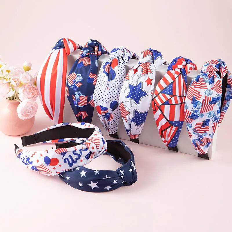 Women Fashion American Independence Day Flag Printed Headband