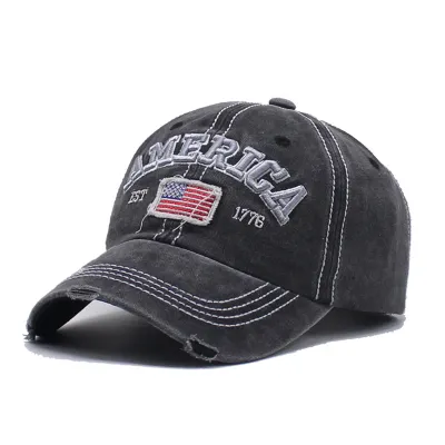 Creative American Independence Day Flag Letter Embroidered Cotton And Polyester Dome Cap