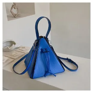 Personalized Creative Triangle Drawstring Shoulder Bag PU Fresh Sweet
