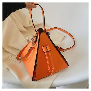 Personalized Creative Triangle Drawstring Shoulder Bag PU Fresh Sweet