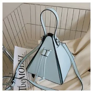 Personalized Creative Triangle Drawstring Shoulder Bag PU Fresh Sweet