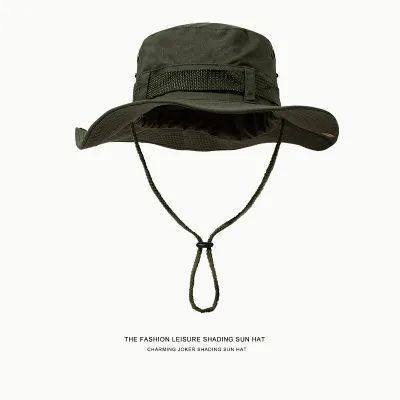 Neutral Simple Solid Color Drawstring Sunscreen Bucket Hats