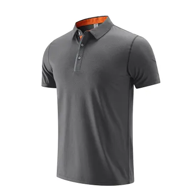 Summer Leisure Sports Men Women Lapel Collar Quick-Drying Short-Sleeved Polo Shirt