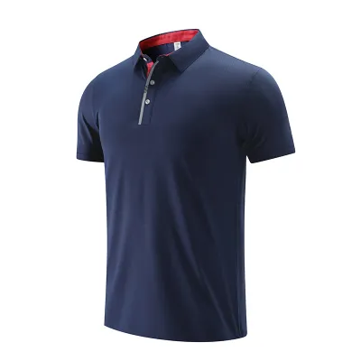 Summer Leisure Sports Men Women Lapel Collar Quick-Drying Short-Sleeved Polo Shirt