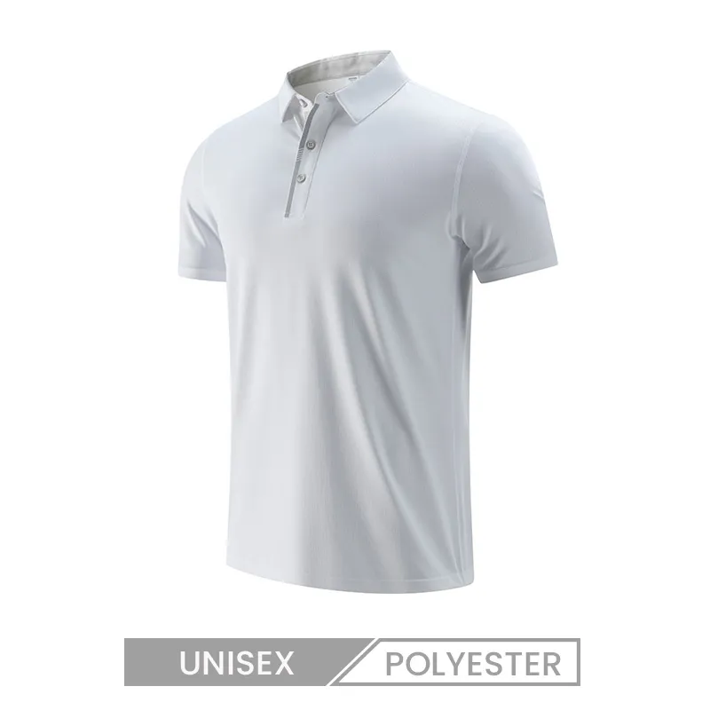 Summer Leisure Sports Men Women Lapel Collar Quick-Drying Short-Sleeved Polo Shirt