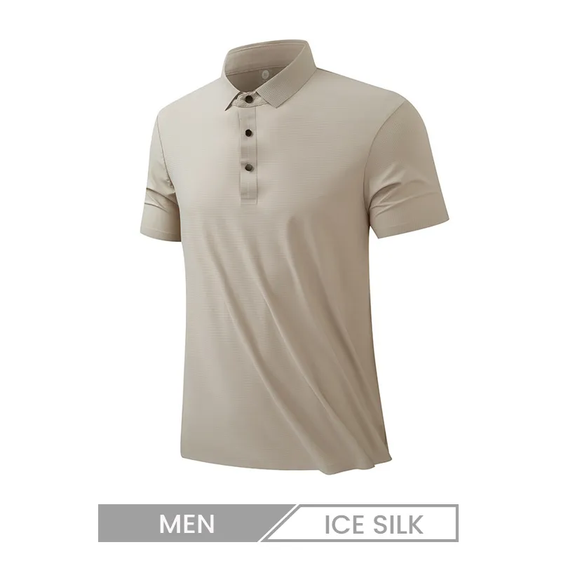 Men Summer Quick-Drying Ice Silk Golf Seamless Printing Custom Polo Shirt