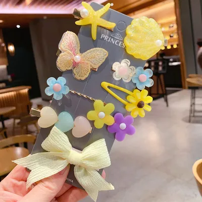 Kids Girls Sweet Cartoon Flower Fruit Bow Hairpin Duckbill Clip